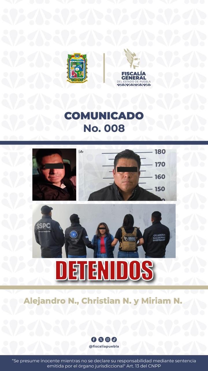 Detienen a tres personas relacionadas con el homicidio del matrimonio Tello Ruiz