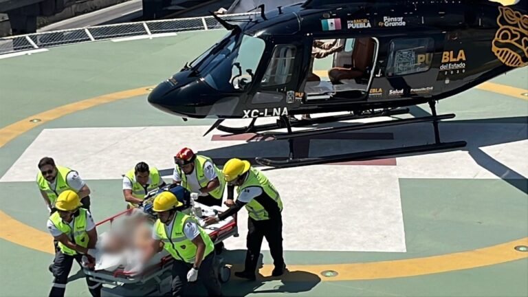 Ambulancia aérea brinda atención especializada a paciente desde Zacapoaxtla