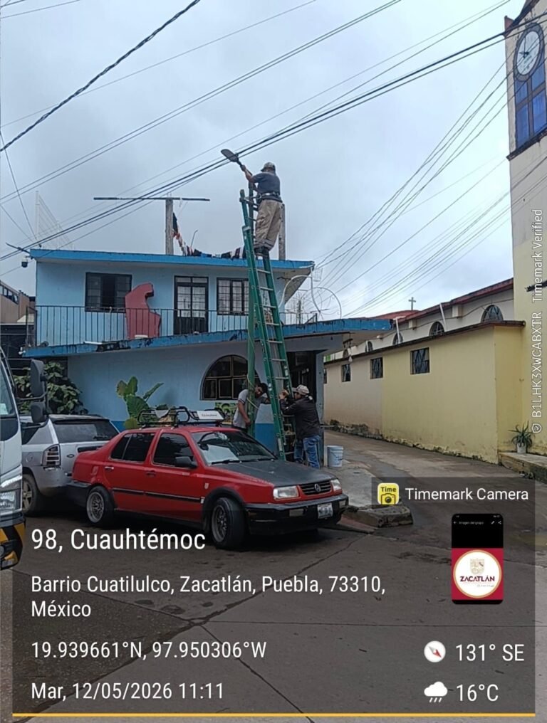 El programa Zacatlán Iluminado sigue avanzando; en Cuautilulco ya hay más luz y seguridad