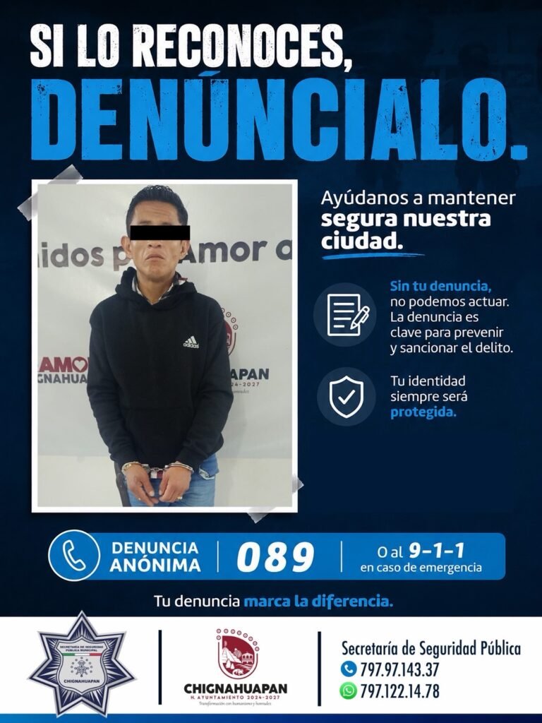 Presunto implicado en robo a comercios asegurado por la SSPM