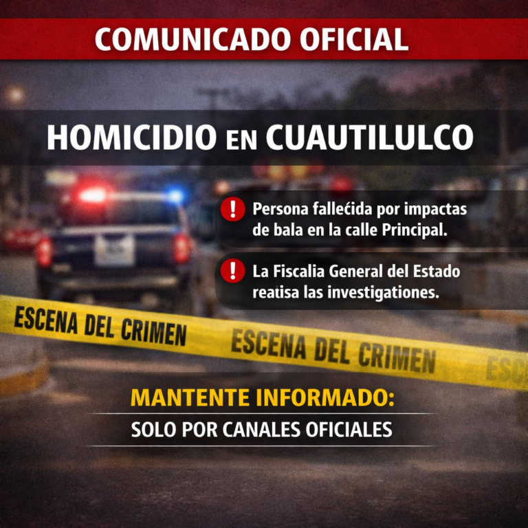 Fiscalía investiga homicidio en Cuautilulco