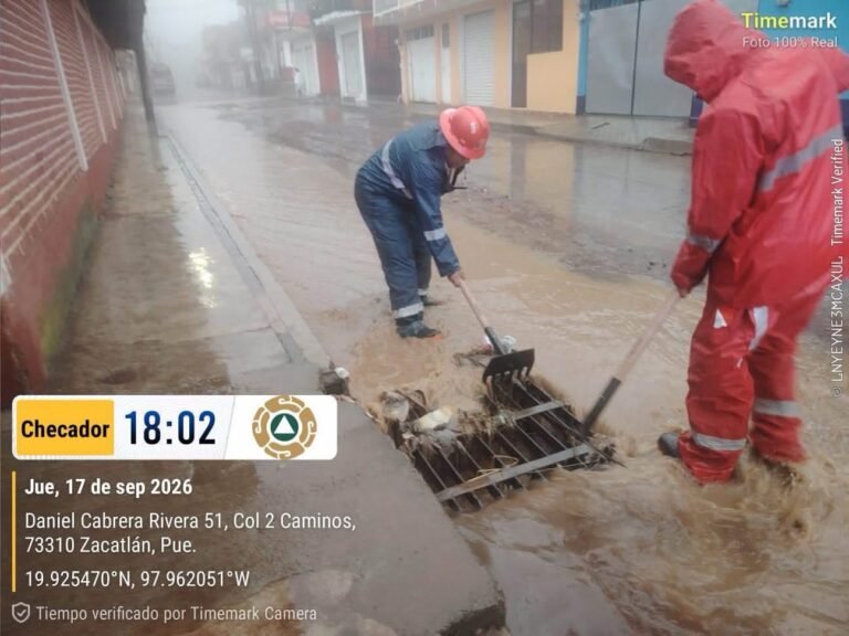 Protección Civil de Zacatlán refuerza acciones ante fuertes lluvias