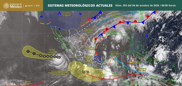 Puebla entre los estados con pronóstico de lluvias intensas por efectos del Frente Frío Número 1