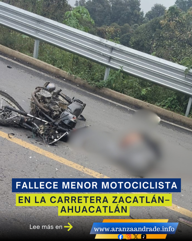 Fallece menor motociclista en la carretera Interserrana a la altura de Jilotzingo